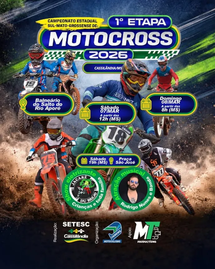 Imagem de compartilhamento para o artigo Cassilândia recebe evento de motocross com pilotos de vários estados neste fim de semana da MS Todo dia